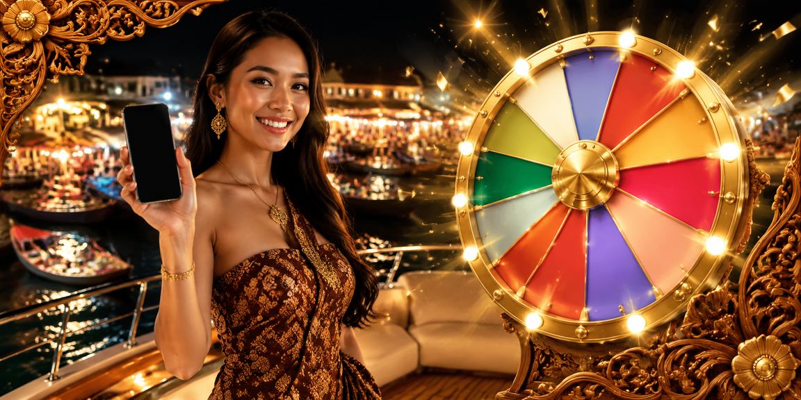 Suasana pasar malam meriah dengan stan undian berhadiah dan keramaian pengunjung